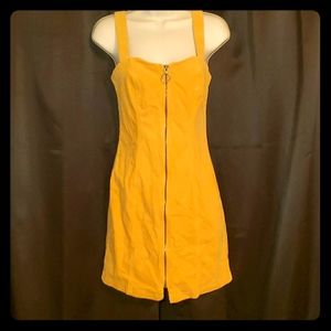Forever 21 mustard yellow zip up dress